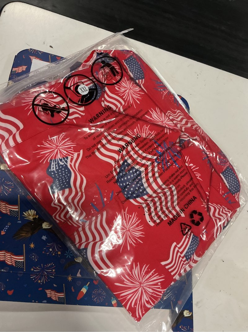 Condition photo showing Good Condition for arvilhill men's american flag button shirt 4th of july patriotic shirts (s-3xl) xx-large red - american flag fireworks