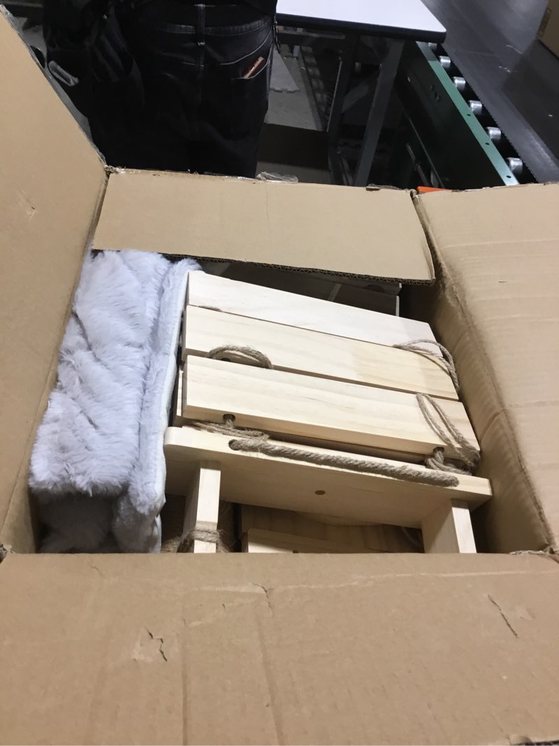 Condition photo showing Good Condition for Cat Wall Shelves with Plush Perch - Easy Install - Cat Shelves for Wall Large Cats Set 3 in 1 - Perfect Furniture for cat Wall Climber - Includes Bed, Gym & Bridge