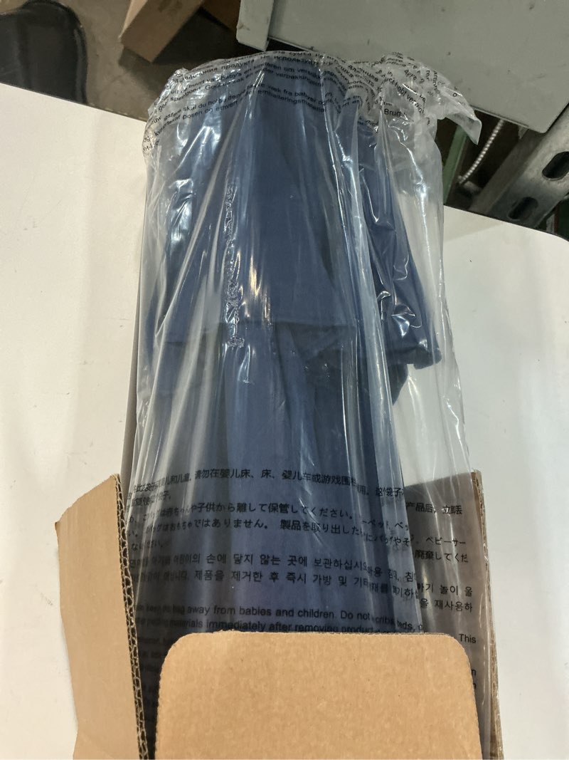 Condition photo showing New/Like New for ayge 7.5ft large outdoor patio umbrella market table umbrella-uv resistant, easy push button tilt and crank, 6 sturdy fiberglass ribs heavy-duty pool umbrella for deck, backyard,garden, yard,blue 7.5ft blue navy