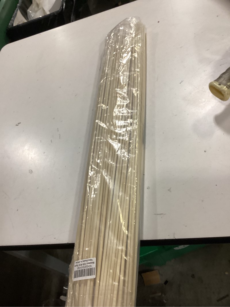 Condition photo showing Good Condition for 120 pcs bamboo marshmallow roasting sticks, smores skewers for fire pit, extra long 30 inch heavy duty 5mm thick wooden smores sticks for open fire pits roaster barbecue hot dog camping kebab sausage