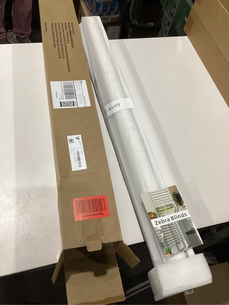 Condition photo showing New/Like New for GHV Cordless Zebra Blinds for Windows Flaxen Zebra Shades Light-Filtering Dual Layer for Home Office (36 in (W) x 64 in (H)) 36"W x 64"H