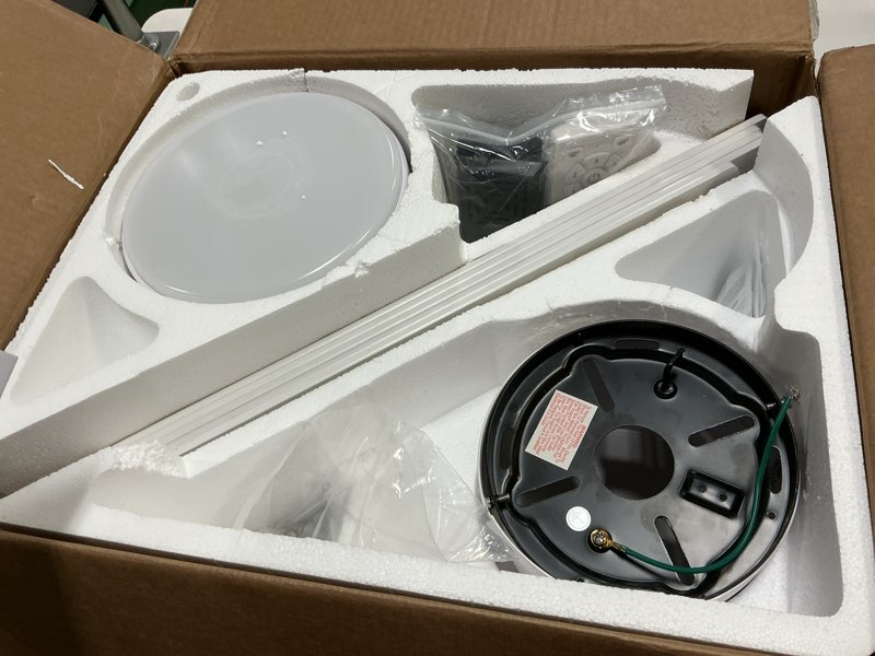 Condition photo showing Good Condition for 42 Inch White Ceiling Fan with Light, Flush Mount and Remote Control, Dimmable 3-Color Temperature LED, 6-Speed Reversible DC Motor, 5-Blade Modern Design for Indoor or Outdoor White 42 Inch