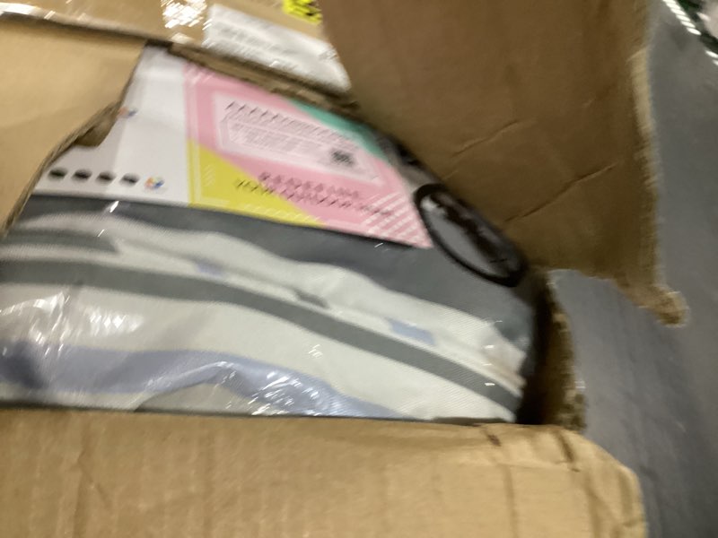 Condition photo showing New/Like New for aaaaacessories outdoor seat cushions for chairs, fade-resistant, waterproof patio furniture replacement cushions, 25.5" x 25.5" x 5" + 25.5" x 13.5", set of 2, slate gray blue coastal stripe slate gray blue coastal stripe 25.5"x25.5"x5" / 25.5"x13.5"