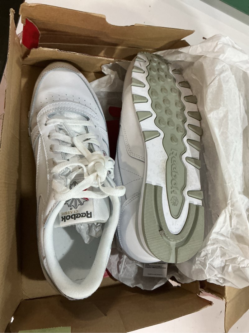 Condition photo showing New/Like New for reebok classic leather sneakers for men 9 footwear white/pure grey3/pure grey