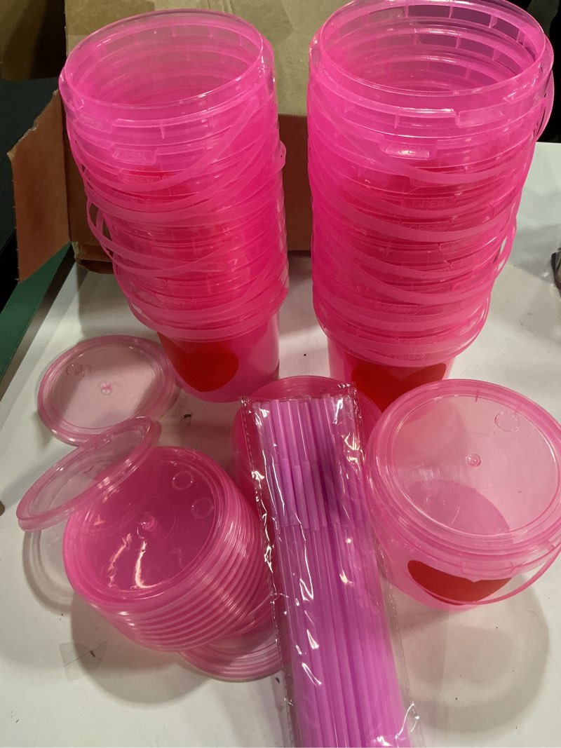 Condition photo showing Good Condition for Valentine’s Coffee Buckets , pink 24 pack