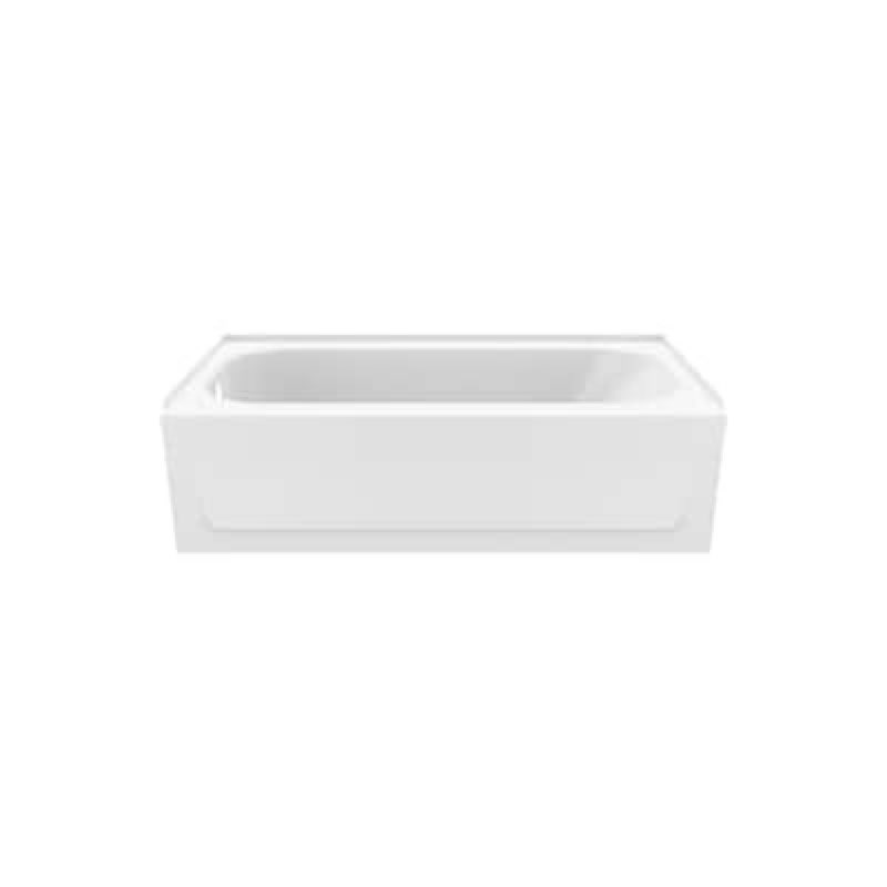 maax 32-in x 60-in white porcelain enameled steel rectangular alcove soaking bathtub ( right drain )