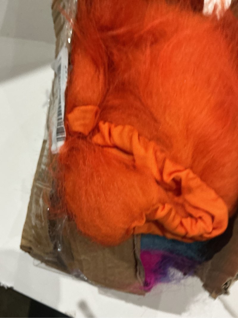 Condition photo showing Good Condition for 4pcs funny wig for women men crazy neon clown wig bob troll hair colorful vibrant cosplay hairband for cosplay parties, sky blue, deep blue, rose red, orange (troll) sky blue, deep rose red, orange