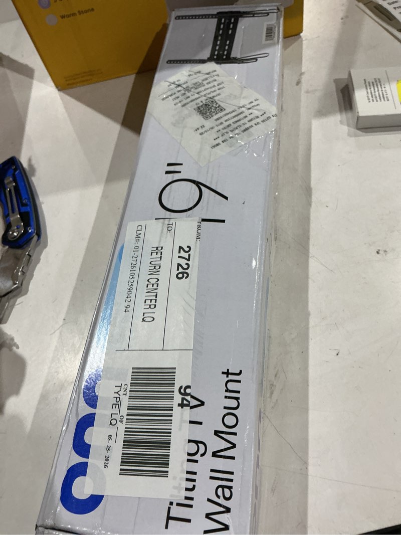Condition photo showing As Is for onn tilting tv wall mount for 19" to 50" tvs, ul listed, up to 12° tilting