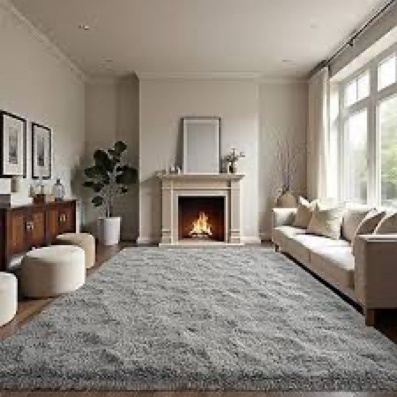 LOCHAS Ultra Soft Indoor Modern Area Rugs 10x14, Fluffy Living Room Carpets for Children Bedroom Hom