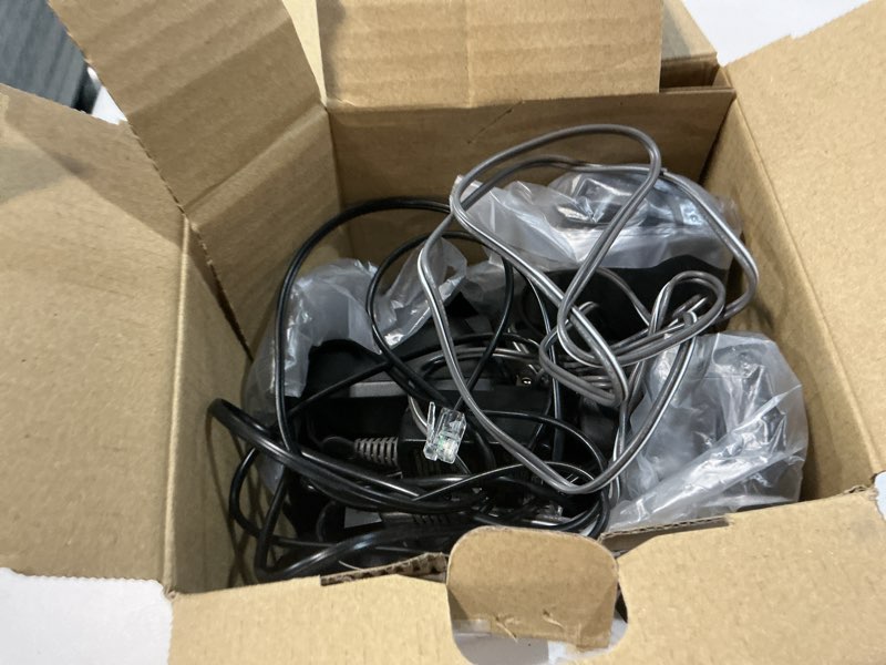 Condition photo showing As Is for Panasonic Cordless Phone with Answering Machine, Advanced Call Block, Bilingual Caller ID and Easy to Read High-Contrast Display, Expandable System with 2 Handsets - KX-TGD832M (Metallic Black)