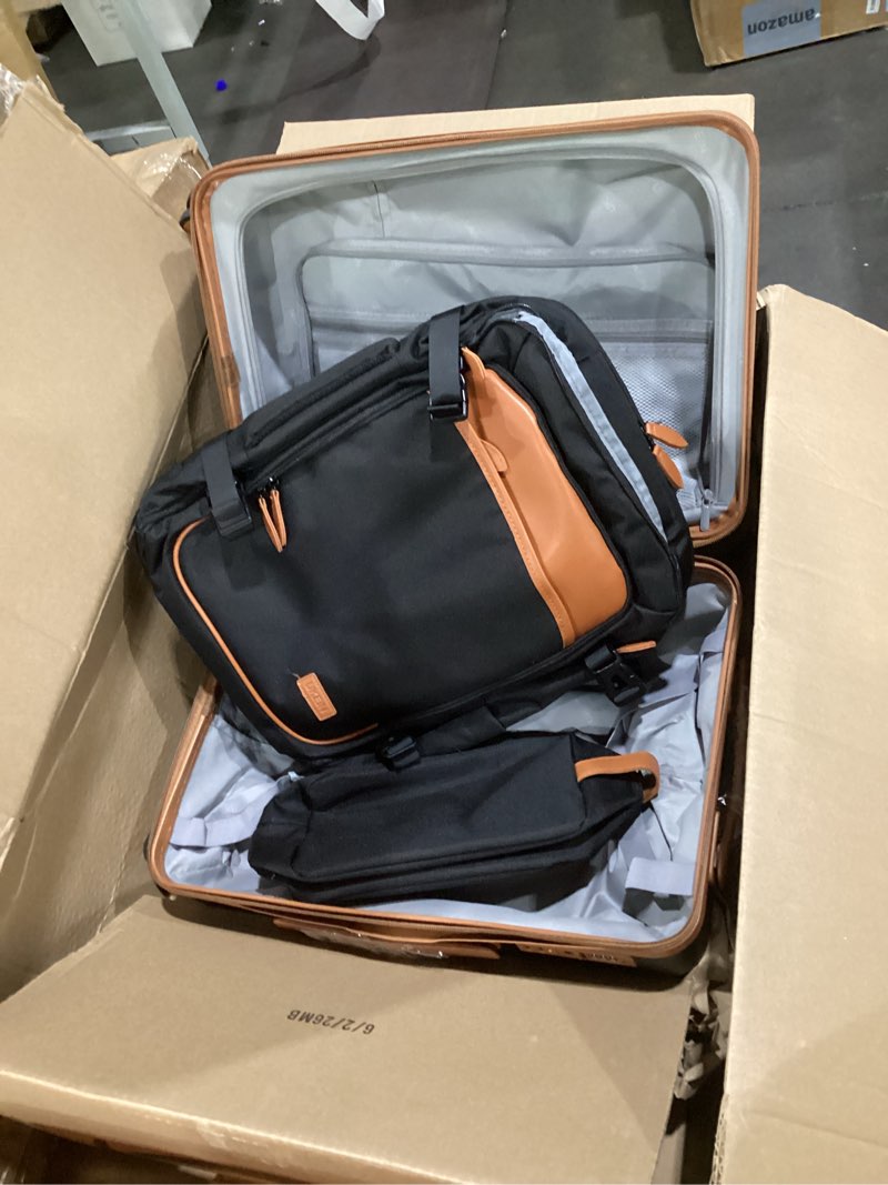 Condition photo showing Good Condition for ukein luggage sets 3 piece, carry on luggage 20in with spinner wheels,pc hardside suitcase set with tsa lock,durable carry on suitcase with travel backpack for men (black, 3 piece set (20inch)) black 3 piece set (20inch)