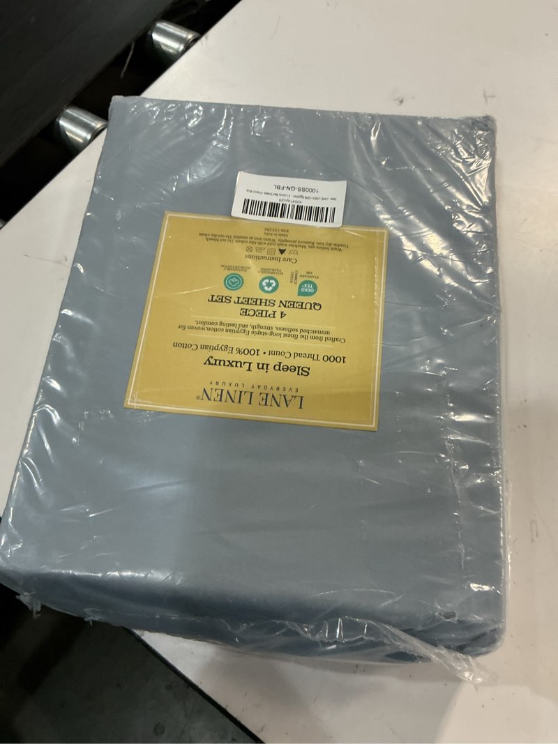 Condition photo showing Good Condition for lane linen 1000 thread count 100% egyptian cotton king size sheets – silky sateen weave, naturally cooling & durable, ultra-soft luxury you can feel,15" deep pocket king sheet set – french blue 03: french blue king