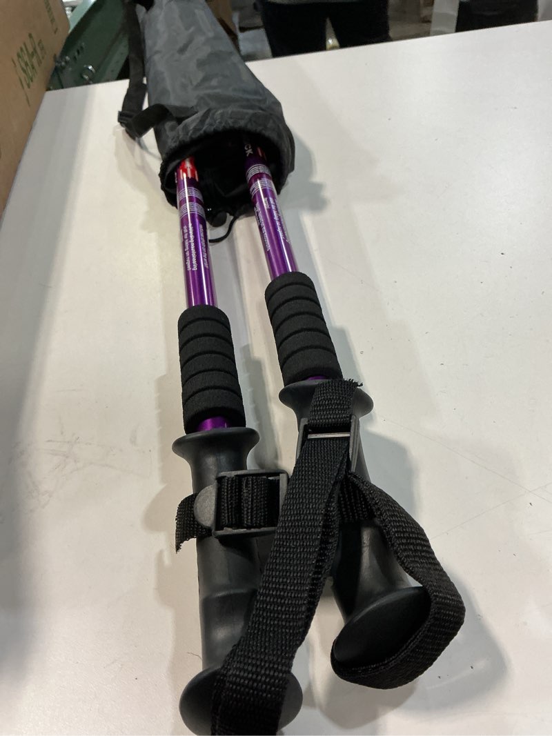 Condition photo showing Good Condition for Aihoye Hiking Trekking Poles, 2 Pack Collapsible, Lightweight, Anti Shock, Walking Sticks, Adjustable Hiking Pole for Men and Women purple