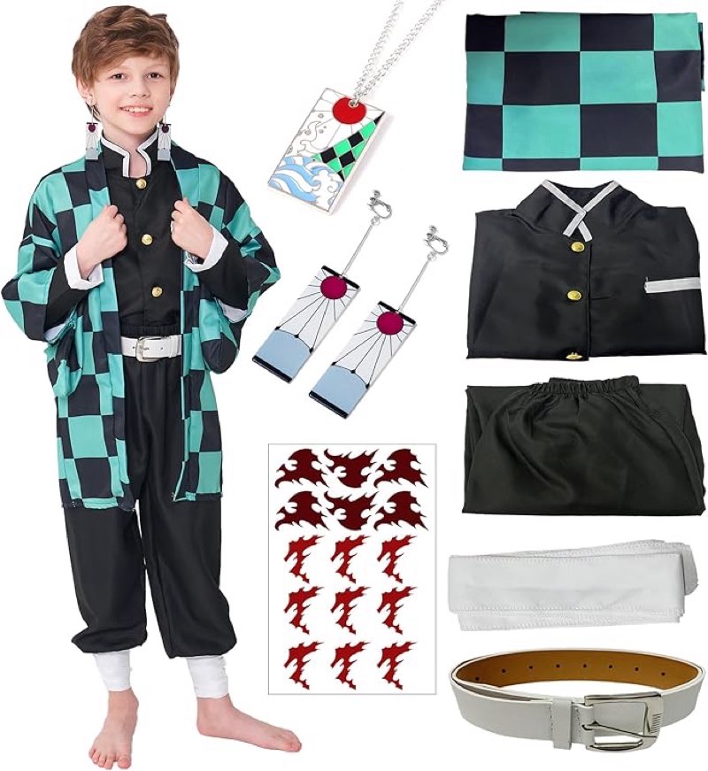 Cosplay Costume Coslpay Outfit for Halloween Kids Adult(green,kids 120)