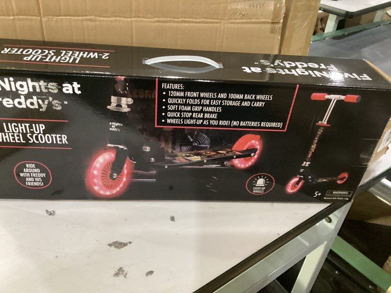 Condition photo showing New/Like New for five nights at freddy's 2 wheel kick scooter for kids - easy & portable fold-n-carry design, ultra-lightweight, comfortable & safe, durable & easy to ride