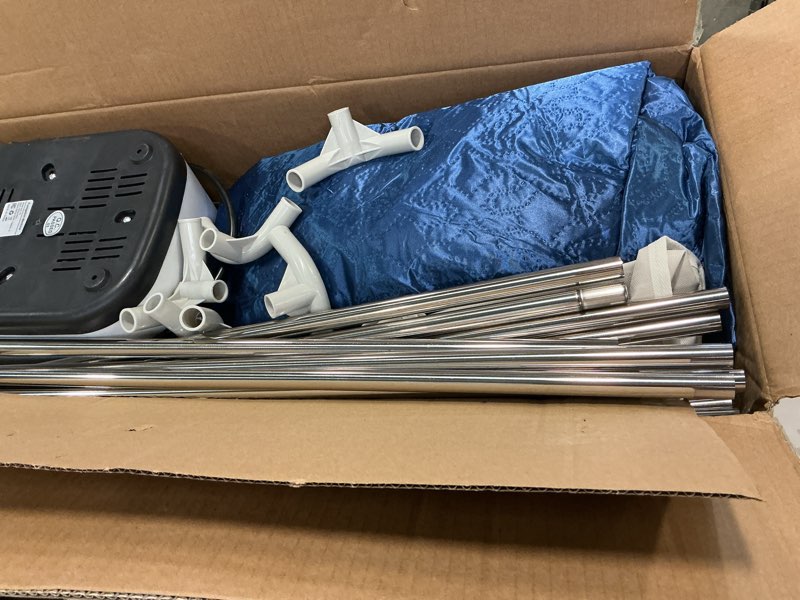 Condition photo showing As Is for Sauna Box, Upgraded Portable Sauna for Home 5Layer Waterproof,3L 1200W Steamer,9 Levels,Dual YKK Zippers,Big Folding Chair,99 Mins Timer,Remote Control,Steam Sauna Room Personal Saunas Tent,Dark Blue