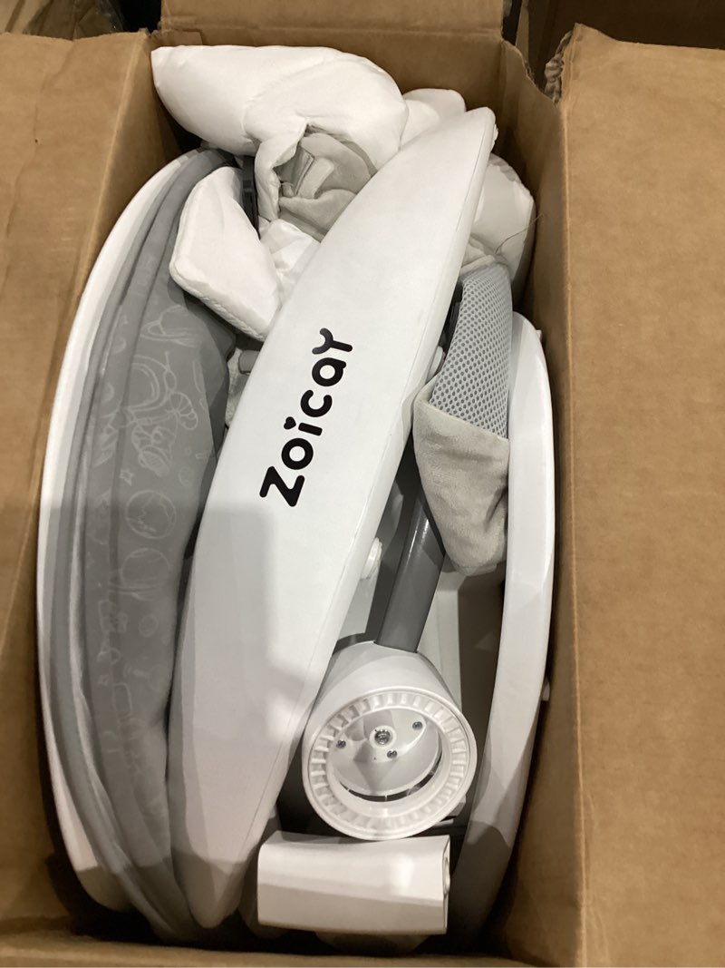 Condition photo showing Good Condition for 3-in-1 baby swing for infants with motion detection, electric baby swing with 3 swing modes, 12 lullabies & 5-speeds & removable swing seat, bt enabled & 360°rotating seat and manual remote, white