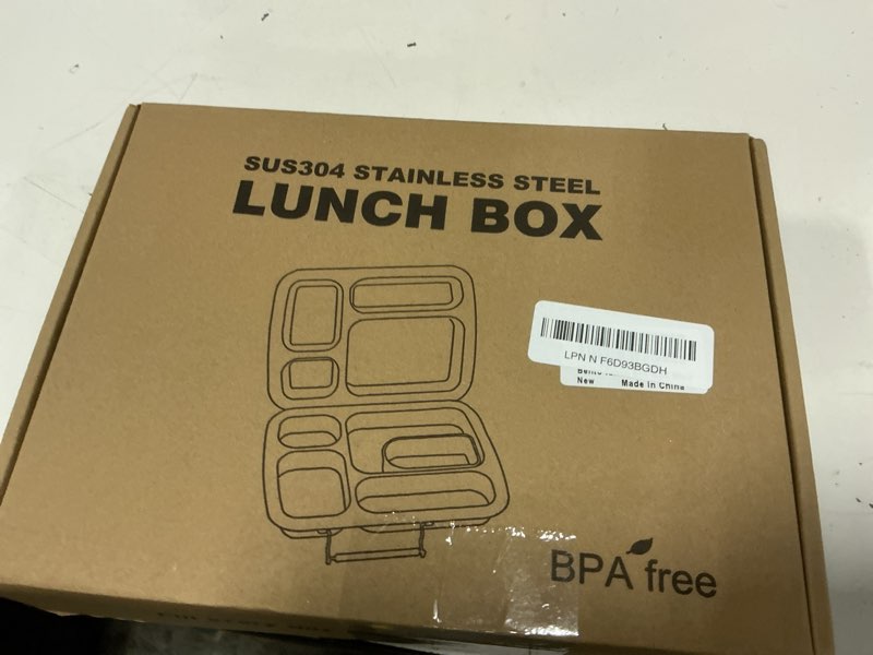 Condition photo showing New/Like New for stainless steel bento lunch box for kids & adults, 4 compartment kids lunch box, metal bento box with silicone container and stainless steel sauce container,bpa-free,school,office(blue)