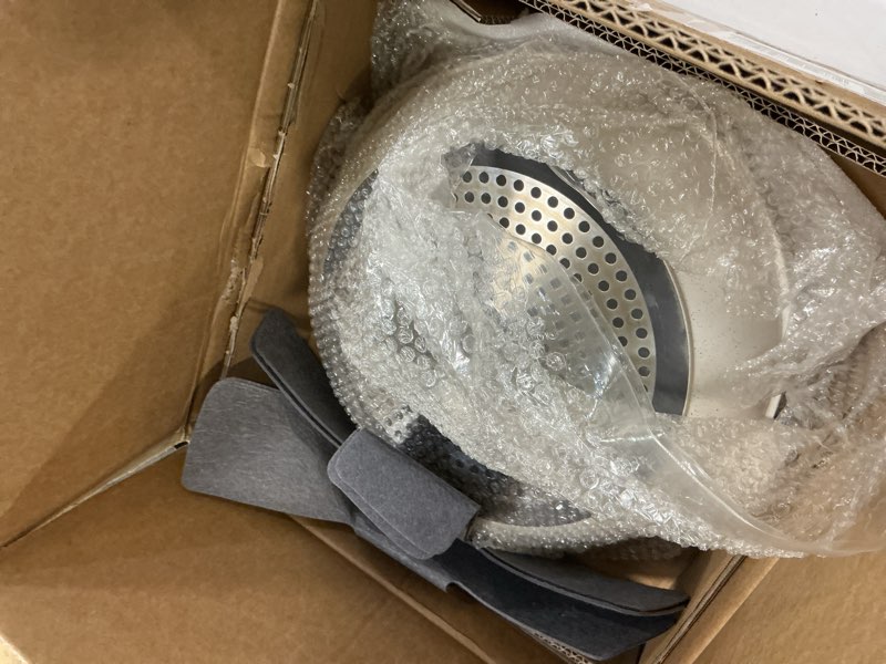 Condition photo showing Good Condition for 12 Pcs Pots and Pans Set, Nonstick Cookware Sets White Granite Induction Cookware, Non-toxic Healthy Non Stick Kitchen Cooking Set with Frying Pans Set, Saucepans,Steamer (PFAS, PFOA, PFOS Free) White 12 Pieces