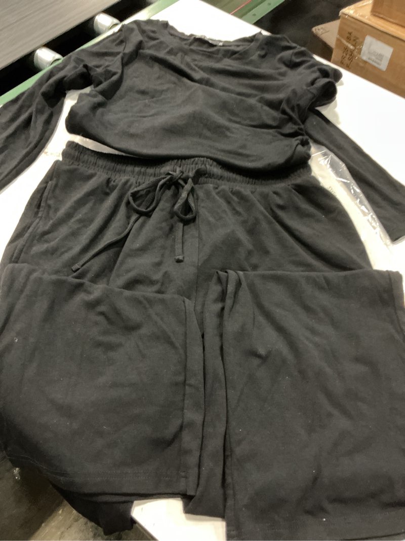 Condition photo showing Good Condition for PRETTYGARDEN Women's 2 Piece Loungewear Long Sleeve Crop Top Wide Leg Palazzo Pants Set Tracksuits Casual Outfit size medium.