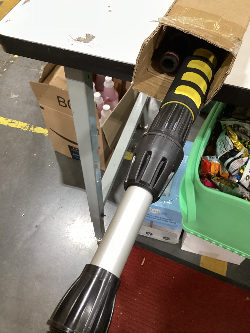 Condition photo showing Good Condition for gutter cleaning tools from the ground, 16ft(24ft reach) telescopic gutter cleaner tools, rain gutters cleaning wand with hose attachment and bendable sprayer