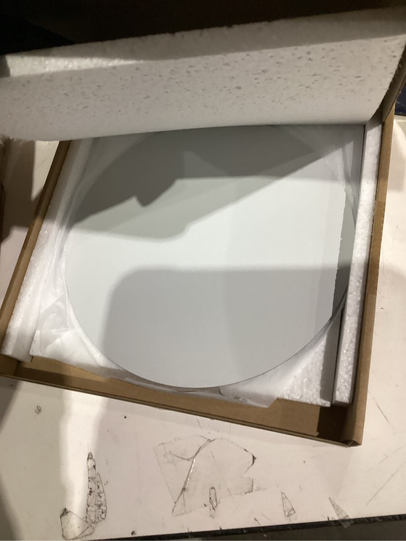 Condition photo showing Good Condition for DARENYIÂ 8 inch Glass Round Mirror, Frameless Wall Mounted Mirror Self Adhesive Circle Mirror, Round Mirror Plate Trays for Home Bathroom Living Room