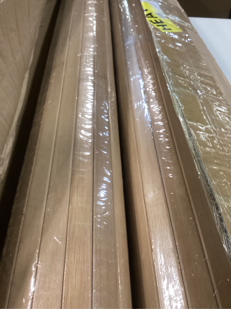 Condition photo showing Good Condition for juexica 4 pcs natural bamboo wall panel for interior wall 48''x96'' bamboo covering renewable pole wainscoting room divider wrap decor for bedroom living room kitchen island office (carbonized) 48''x96'' carbonized 4