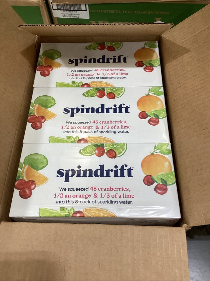 Condition photo showing As Is for spindrift cosnopolitan can 12 ounce (pack of 24) cosnopolitan 12 fl oz (pack of 24)