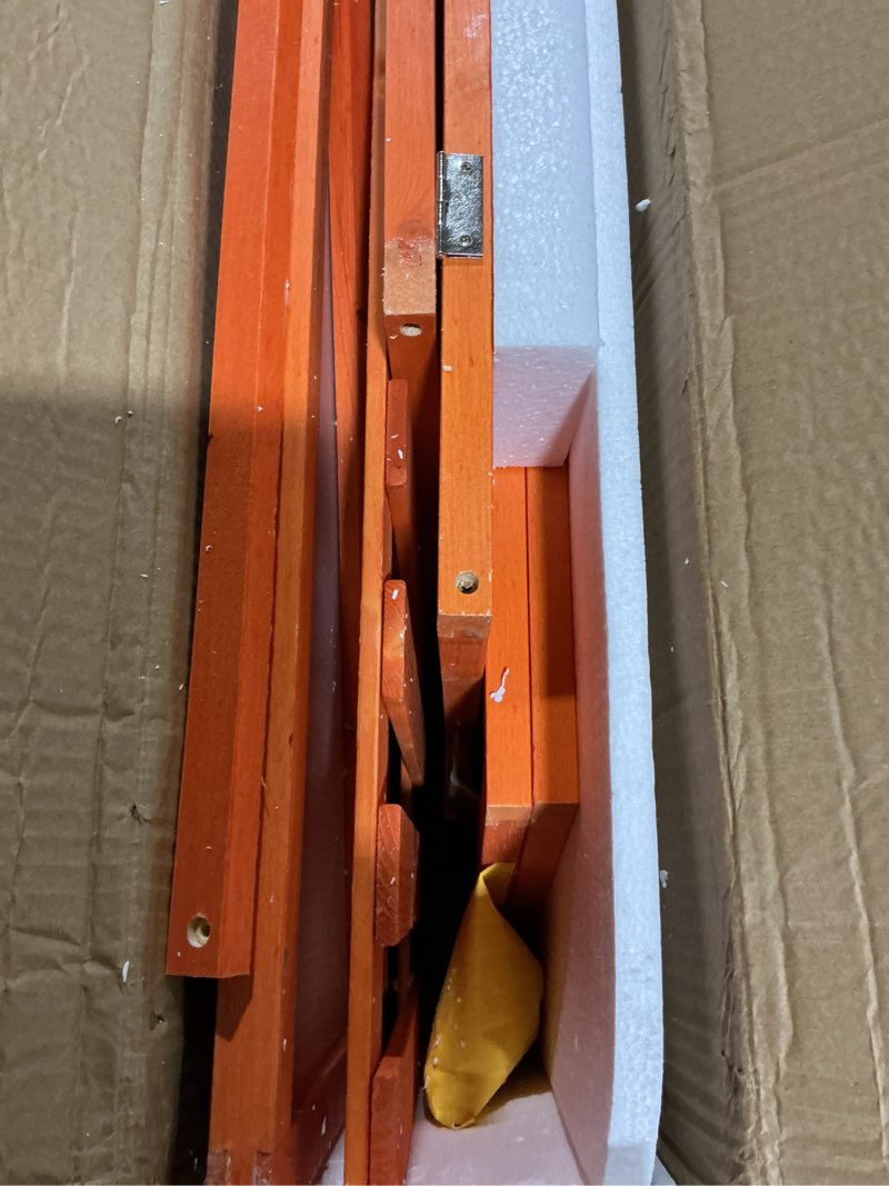 Condition photo showing As Is for outsunny rectangle orange wood outdoor window box