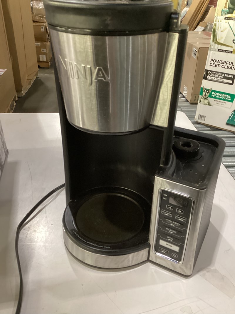 Condition photo showing As Is for Missing pit and water tank Ninja 12-Cup Programmable Coffee Brewer, 2 Brew Styles, Adjustable Warm Plate, 60oz Water Reservoir, Delay Brew - Black/Stainless Steel