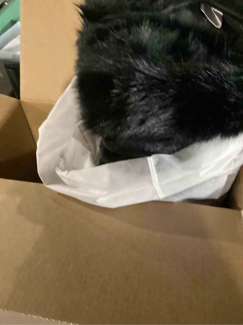 Condition photo showing New/Like New for Sheepskin Car Seat Cover, Fluffy Fuzzy Long Wool Front Seat Covers, Universal Fits Most Car SUV Truck Minivan, Airbag Compatible (black)