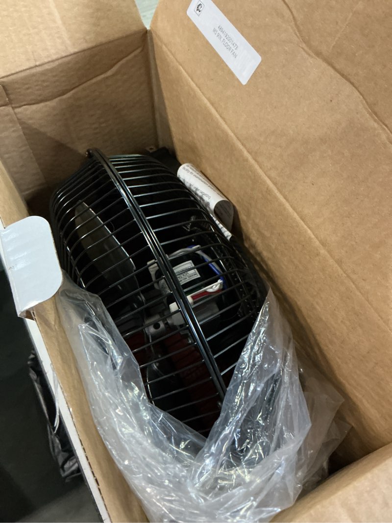 Condition photo showing As Is for mainstays 9 in high velocity floor fan wall mount black