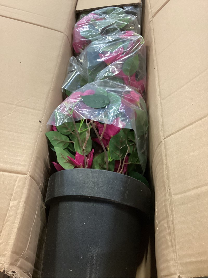 Condition photo showing Good Condition for 5FT Artificial Bougainvillea Tree – Faux Silk Pink Bougainvillea Plant with Pot for Indoor Outdoor Decor, Tall Fake Tropical Tree for Home, Office, Patio, Balcony, Wedding Decoration 5ft Rose Red