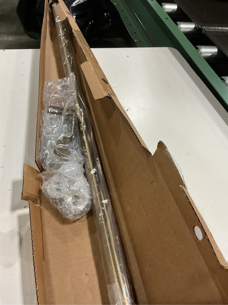 Condition photo showing New/Like New for ivilon drapery window curtain rod - end cap style design 1 inch pole. 48 to 86 inch color warm gold 48 to 86 in.