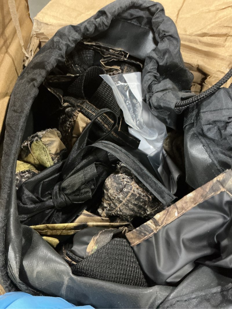 Condition photo showing Good Condition for hunting blind 270/360 degree see through ground blind with carrying bag, 2/3/4 person pop up camouflage tent portable concealed shelter 2-3 person 270