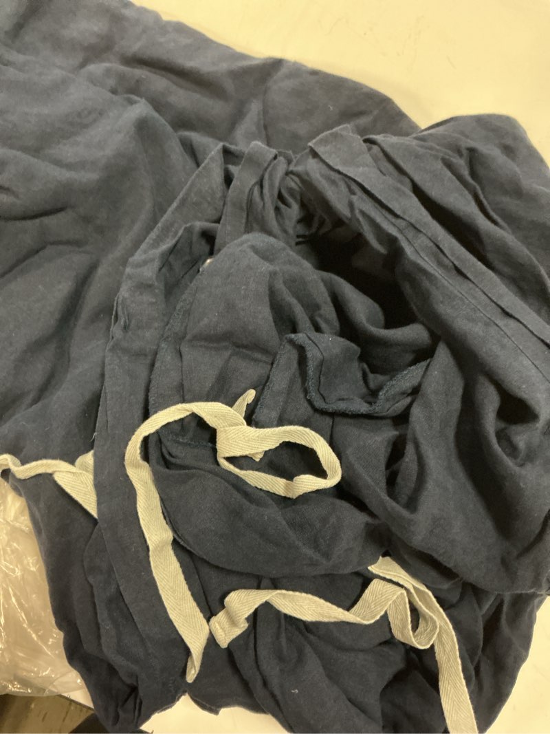 Condition photo showing As Is for european linen duvet cover navy