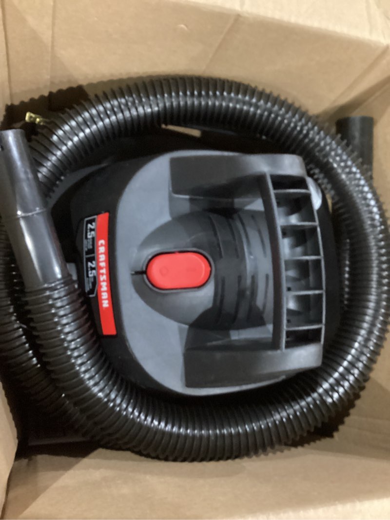 Condition photo showing New/Like New for craftsman cmxevbe17250 2.5 gallon 2.5 peak hp wet/dry vac, portable shop vacuum with attachments