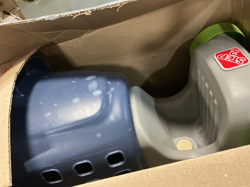 Condition photo showing As Is for Step2 Little Helper's Shopping Cart for Kids, Play Grocery Cart, Made of Durable Plastic, for Toddlers 2+ Years Old, Blue