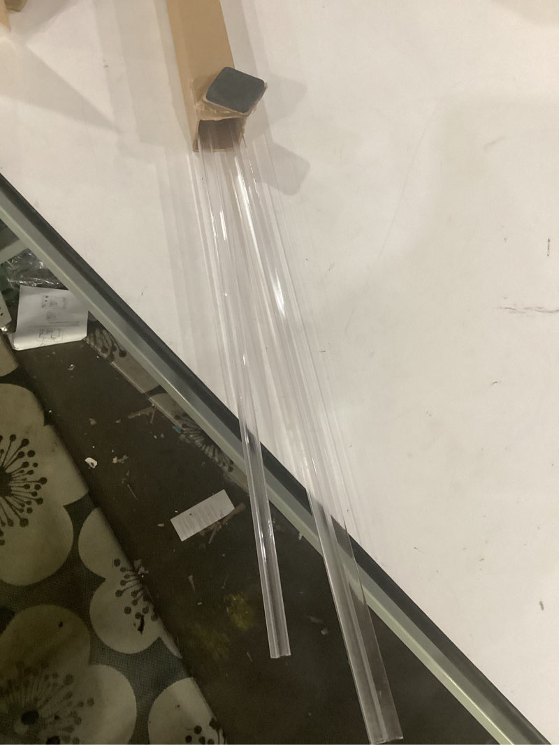Condition photo showing Good Condition for shower door side seal strip 2 pack x 39 inch h for 3/8" thick glass frameless shower door bottom seal strip door sweep ultra clear rubber shower door leak guard 2pcs for 3/8" glass clear