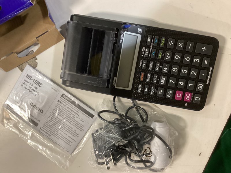 Condition photo showing Good Condition for Casio HR-10RC Mini Desktop Printing Calculator | Portable | 12-Digit Display | One-Color Printer | Tax & Currency | Ideal for Taxes, Bookkeeping & Accounting Tasks