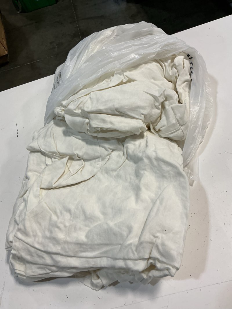 Condition photo showing As Is for quince european linen sheet set, king, ivory
