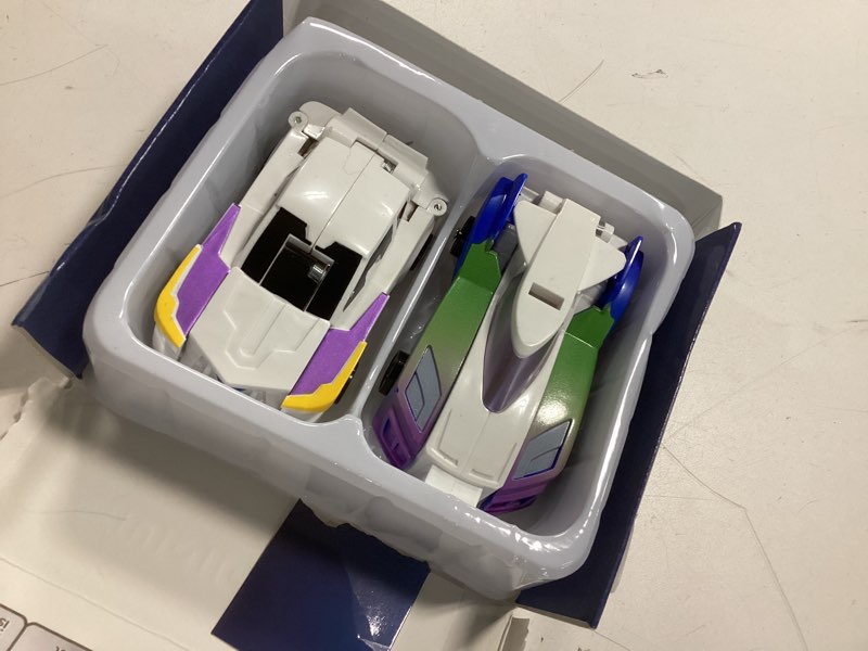Condition photo showing Good Condition for Unicorn Collision Transforming Cars Toy for Girls Boys, 2 Magnetic Cars Transform into Magical Unicorn Collision Transforming Robot Cars Toy Deformation Christmas Birthday Gifts for Kids Blue
