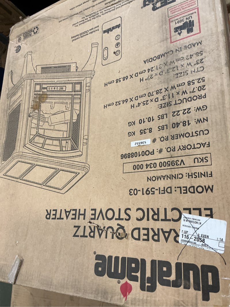 Condition photo showing New/Like New for duraflame Infrared Quartz Electric Stove Heater - DFI-591-03 - Cinnamon