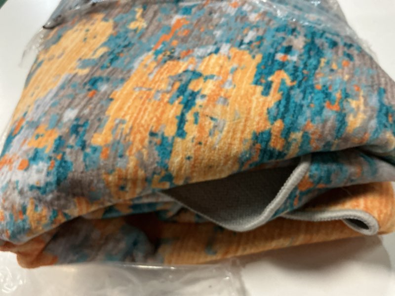 Condition photo showing Good Condition for royhome modern abstract 6x6 round area rug non slip non shedding rug low pile stain resistant for bedroom living room office dining room,multi color multi color 6' (round)