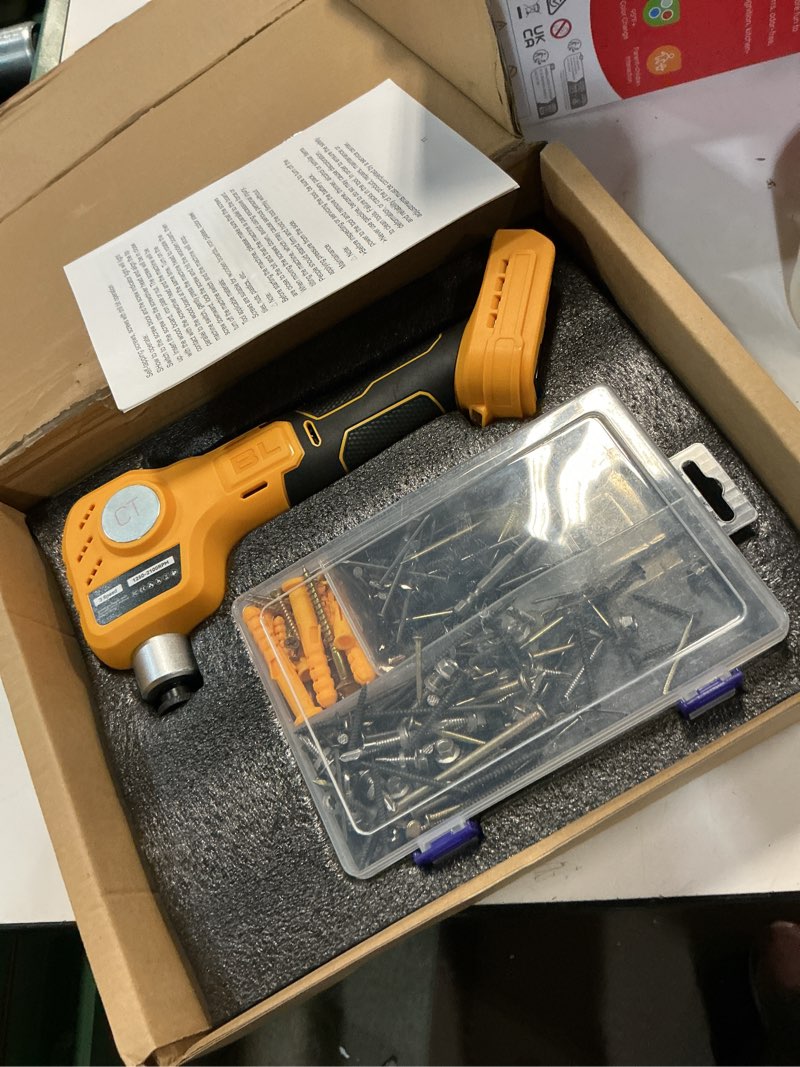Condition photo showing As Is for ecarke cordless palm nailer compatible with dewalt 20v battery (tool only) - 6000 ipm brushless auto hammer with magnetic nail guide & led for framing, joist hangers, tight spaces yellow-compatible with dewalt 20v battery