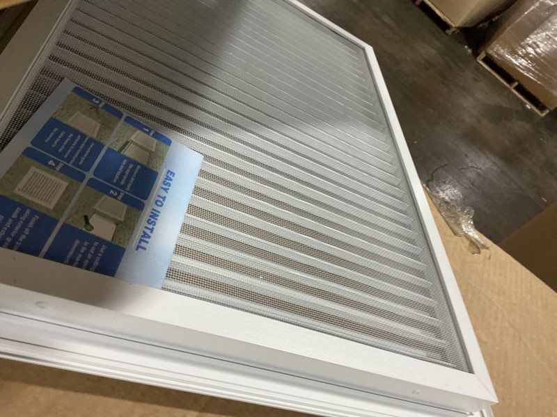 Condition photo showing Good Condition for 18" X 24" Aluminum Gable Vent with Screen, Stylish Louvered Vents for Effective Attic and Shed Ventilation, Perfect for Houses, Attics, and Exterior Walls [ Vent Opening: 16" x 22" ] 16" x 22" Vent Opening White