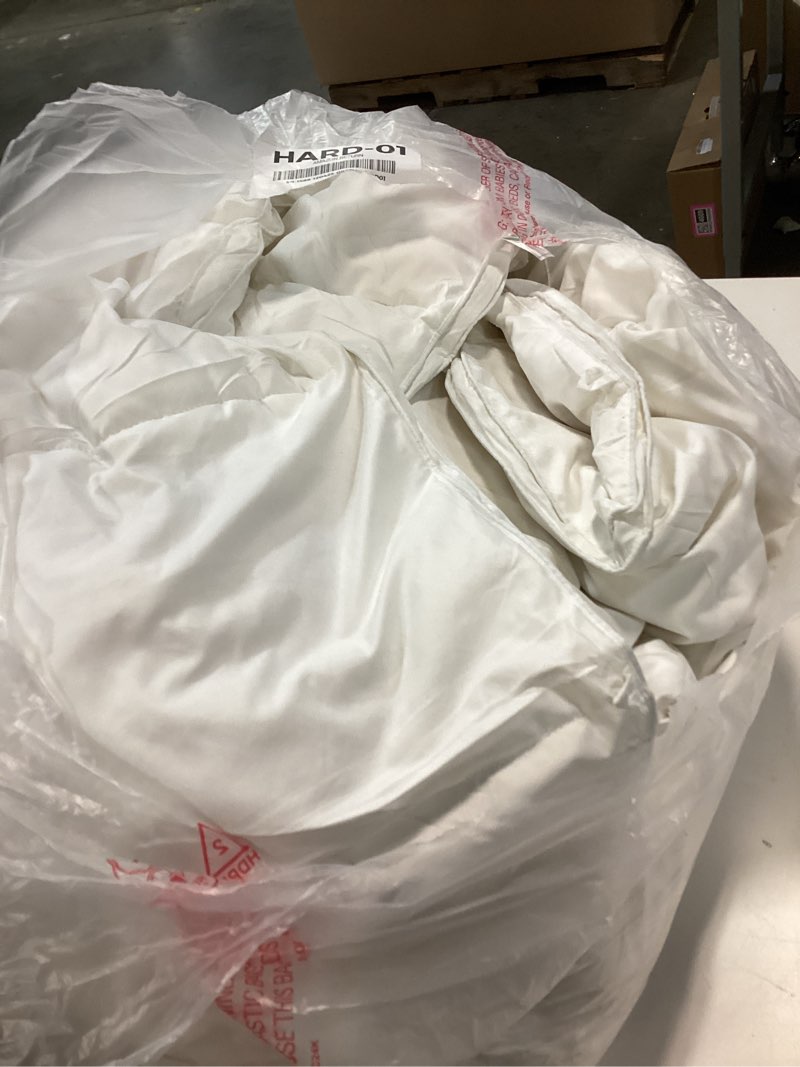 Condition photo showing Good Condition for puredown® Goose Feather Comforter Full/Queen Size, All Season Duvet Insert, Gusseted Ultra-Soft Noiseless Shell Medium Warmth Bedding Comforters 88×90 Inch All Season-gusseted White Full/Queen