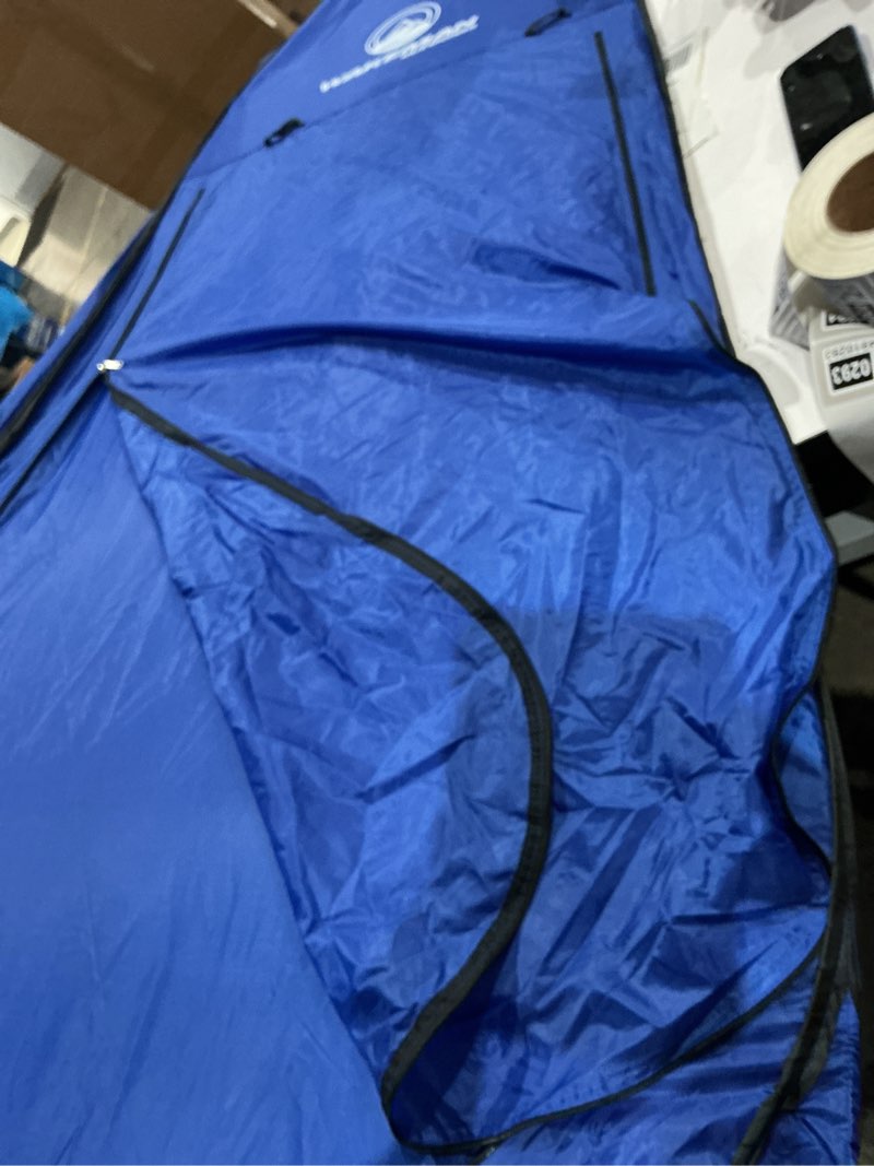 Condition photo showing As Is for blue ))wakeman outdoors pop up privacy tent