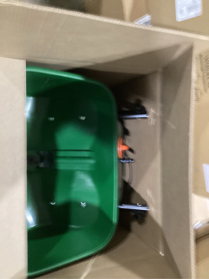 Condition photo showing Good Condition for scotts turf builder edgeguard dlx broadcast spreader for seed, fertilizer, salt, ice melt, holds up to 15,000 sq.ft. product deluxe