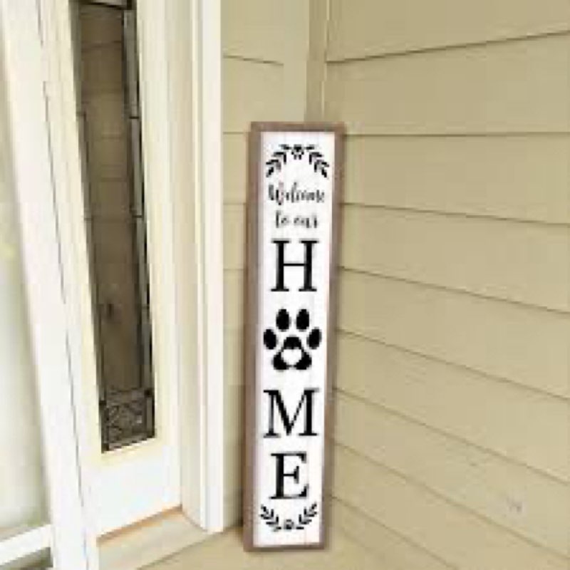 double-sided welcome sign for front door, 45"x9" wooden welcome to our home outdoor welcome signs fo
